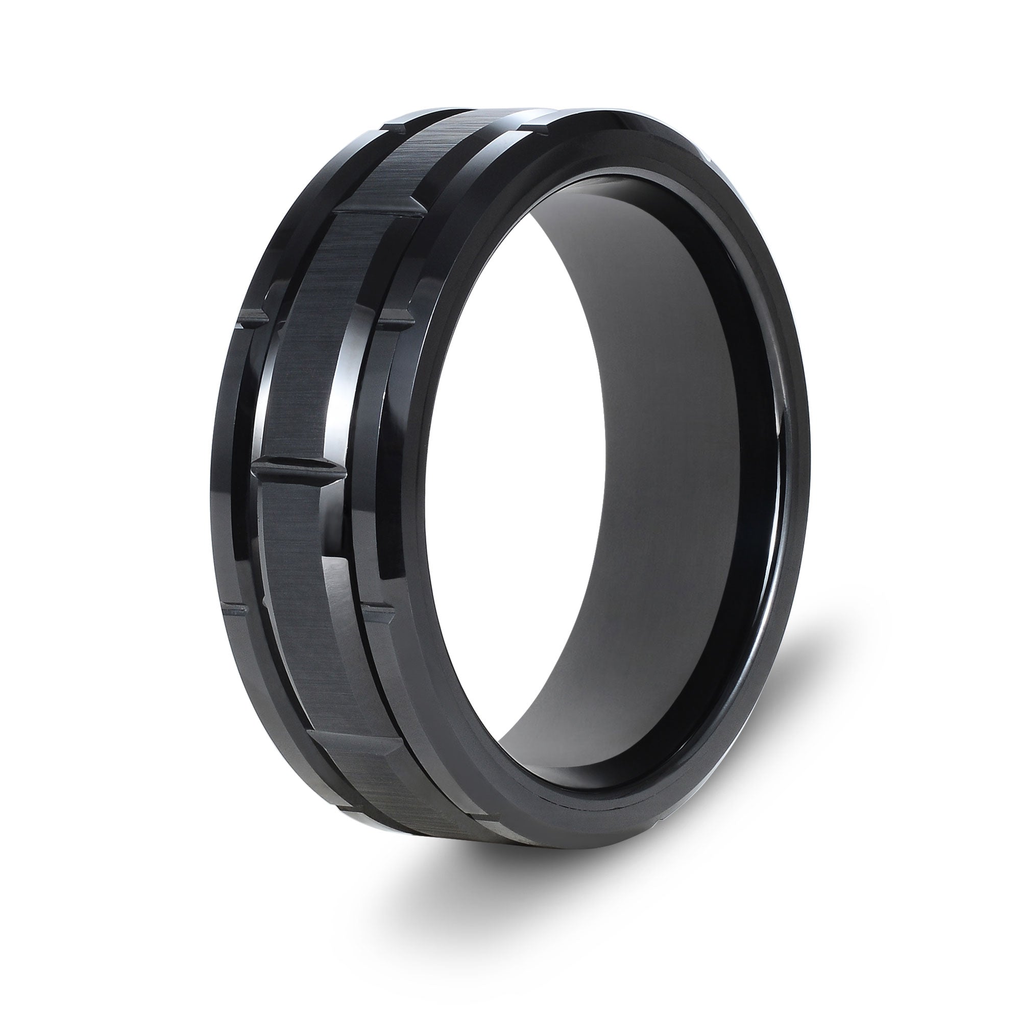 The Enigma - Black Brushed Tungsten Ring