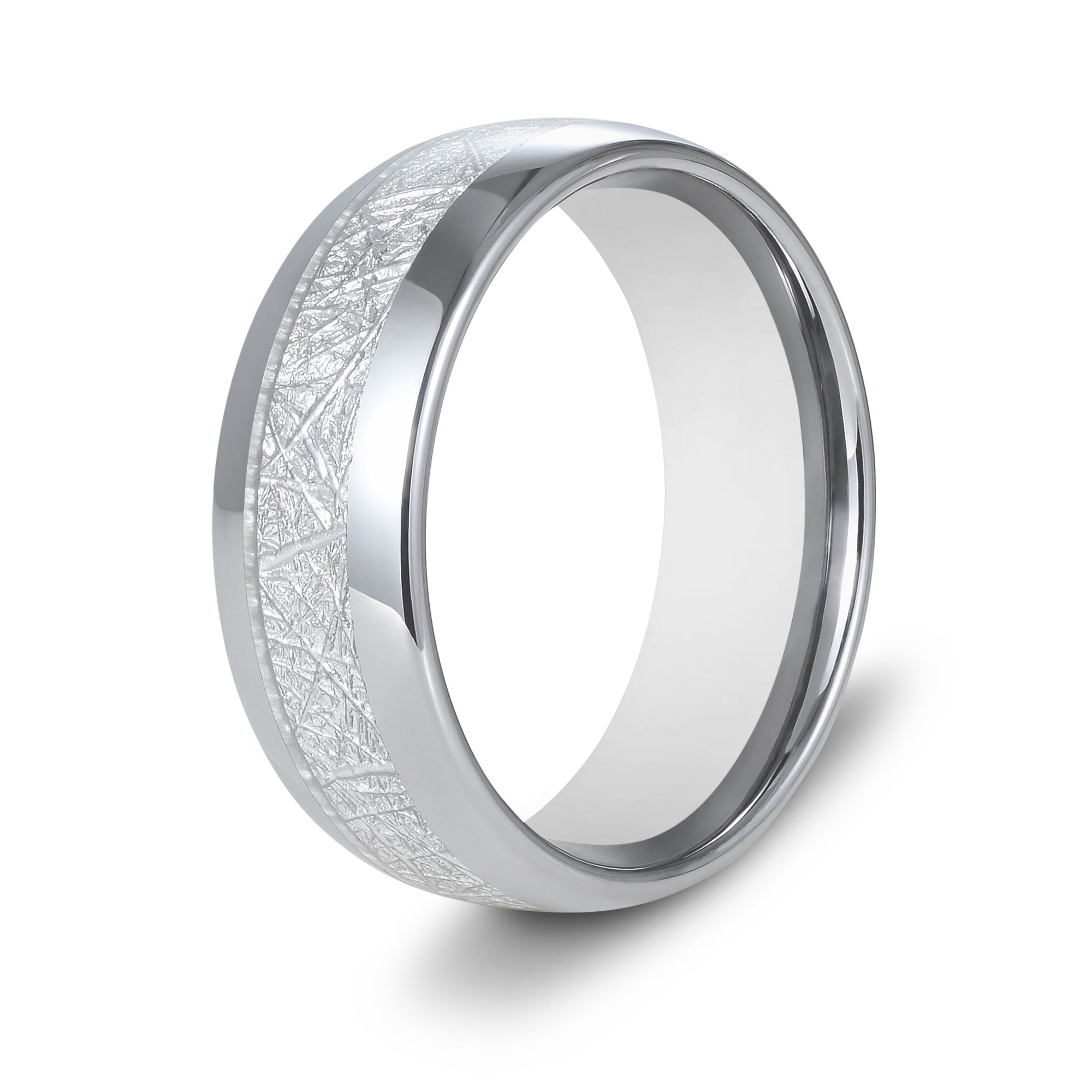 The Eternal - Silver 8mm Meteorite Tungsten Ring