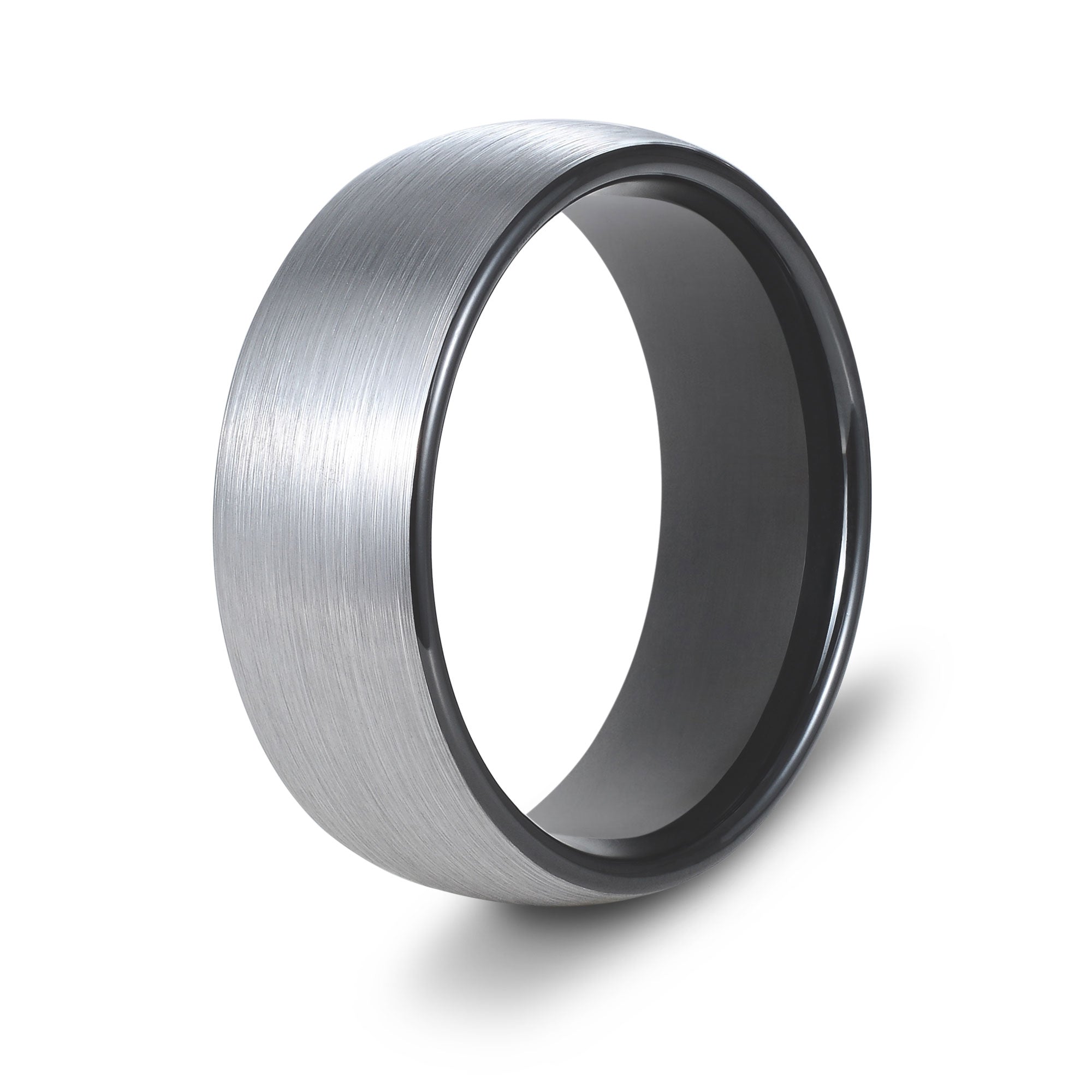 The Eloquent - Silver 8mm Brushed Tungsten Ring