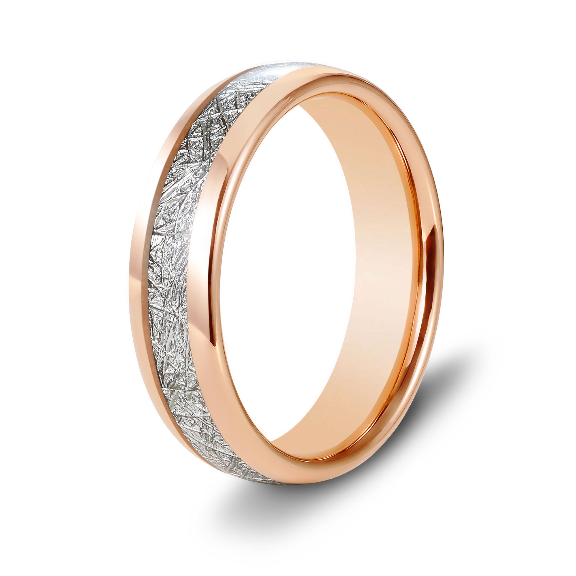 The Companion - Rose Gold 6mm Meteorite Tungsten Ring