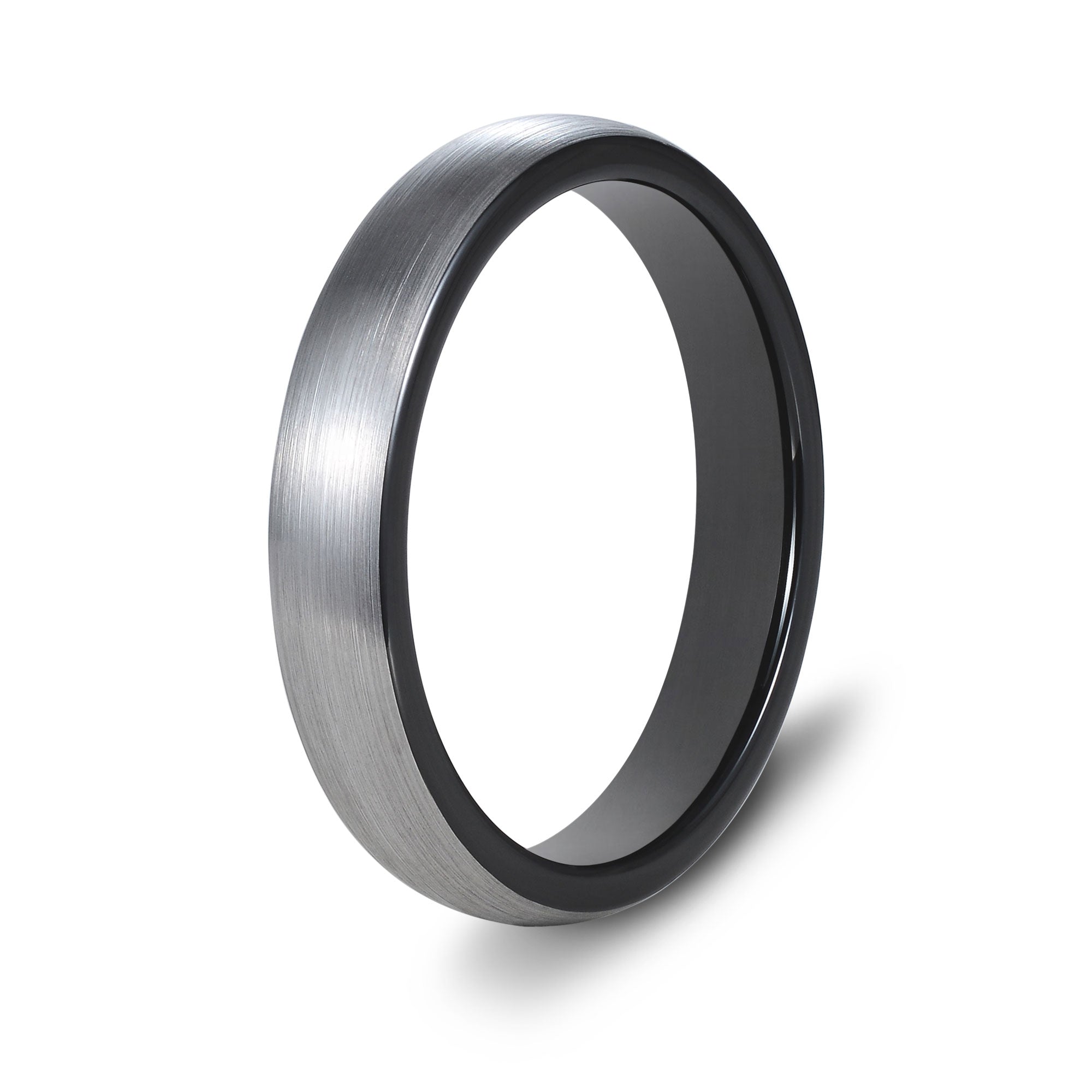 The Eloquent - Silver 4mm Brushed Tungsten Ring