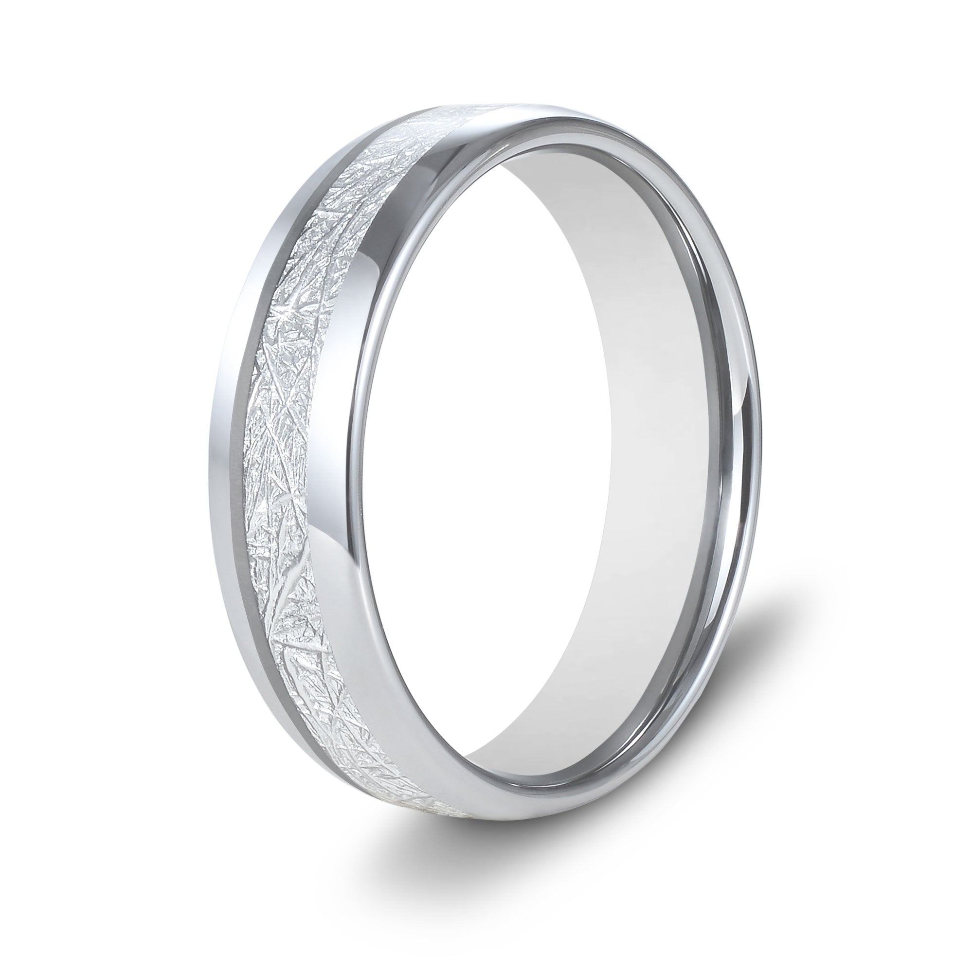 The Eternal - Silver 6mm Meteorite Tungsten Ring