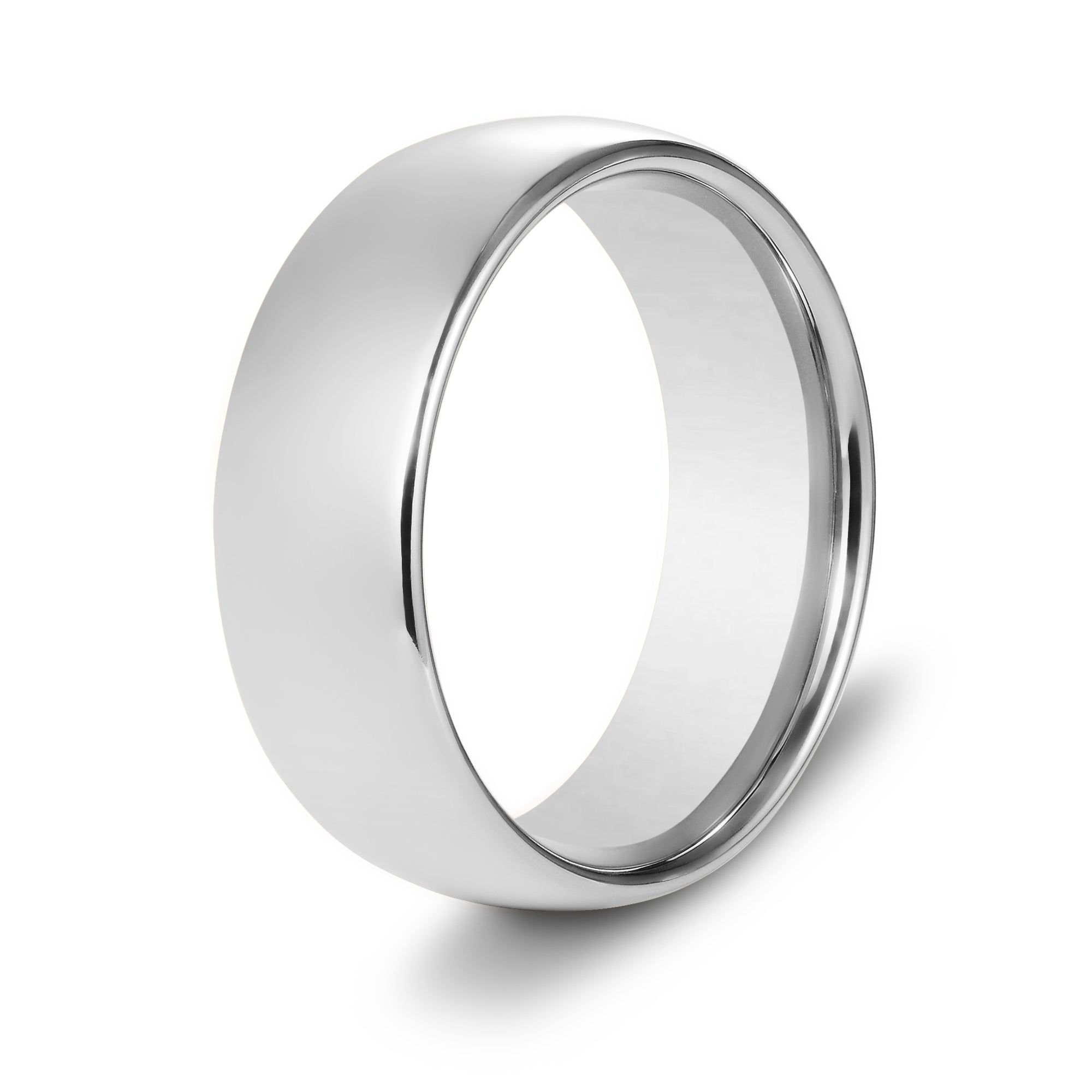 The Connection - Silver 8mm Tungsten Gloss Finish Curved Ring