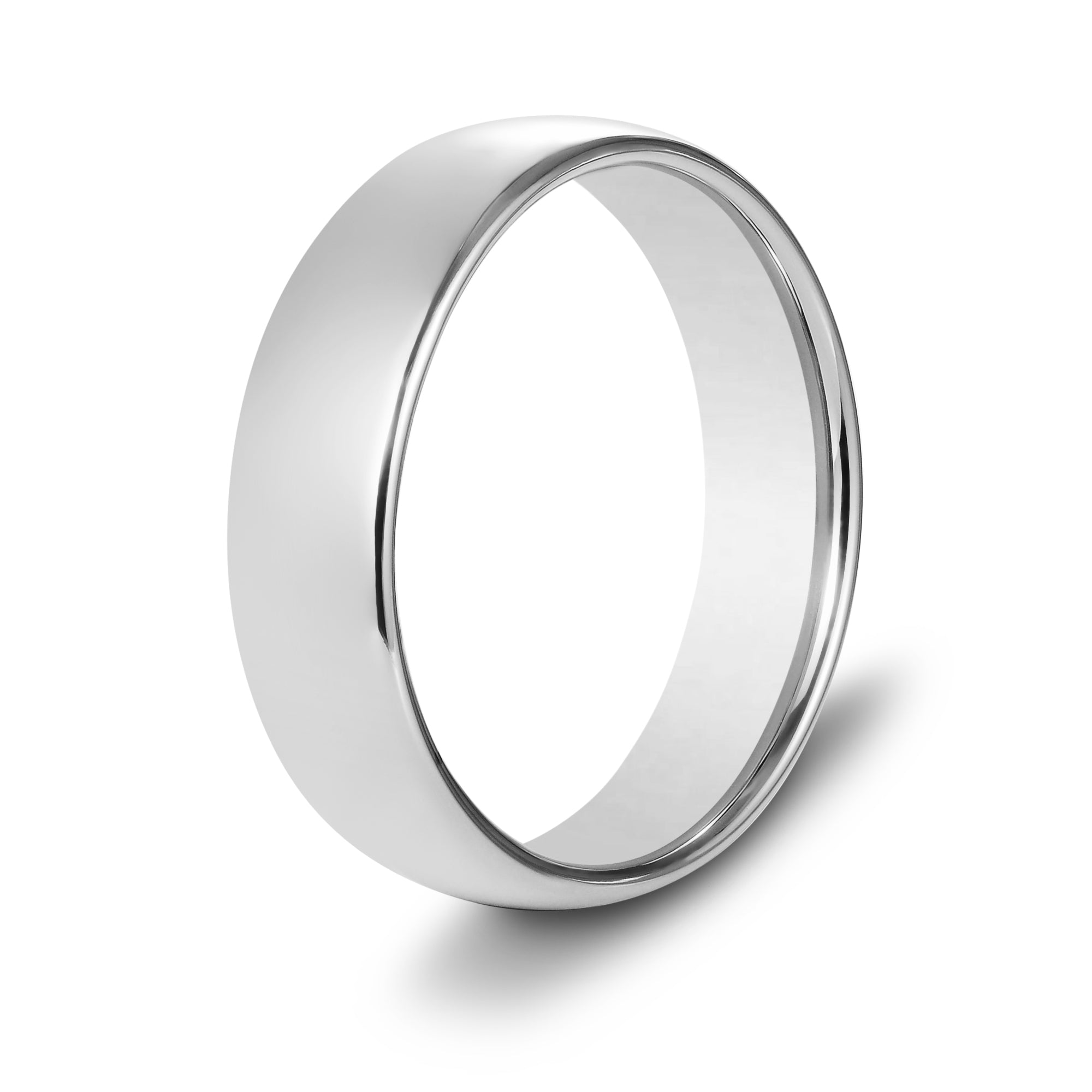 The Connection - Silver 6mm Tungsten Gloss Finish Curved Ring