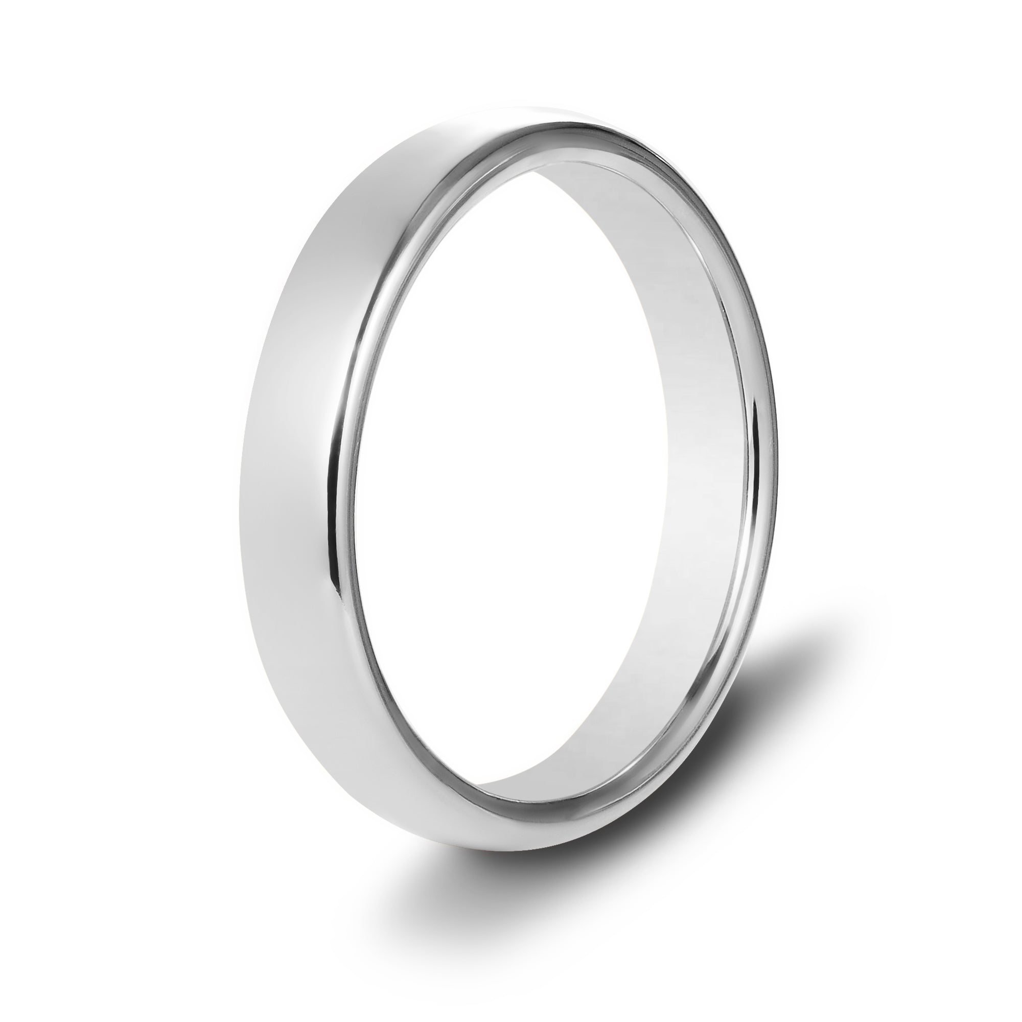 The Connection - Silver 4mm Tungsten Gloss Finish Curved Ring