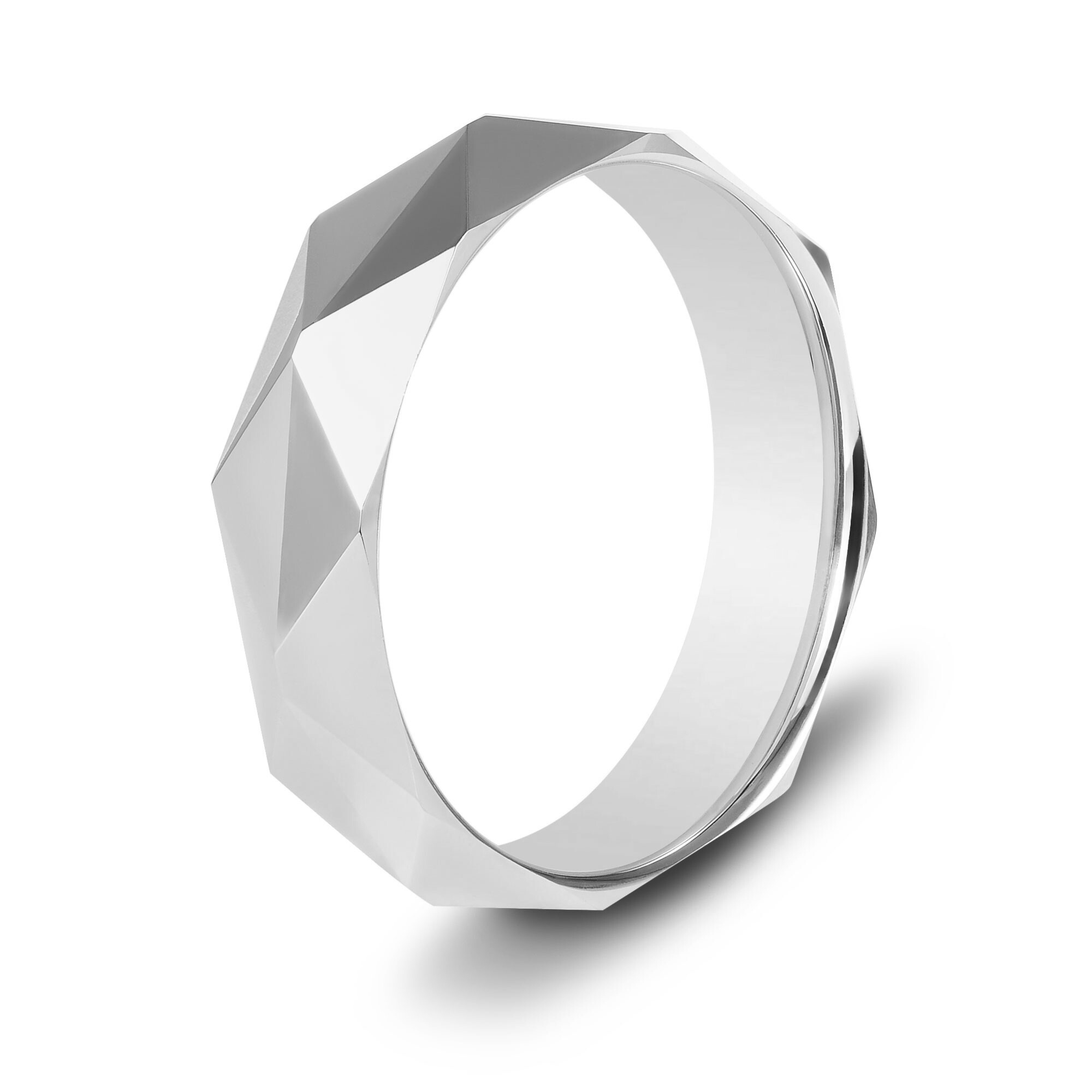 The Silver Knight - Silver Beveled Tungsten Ring